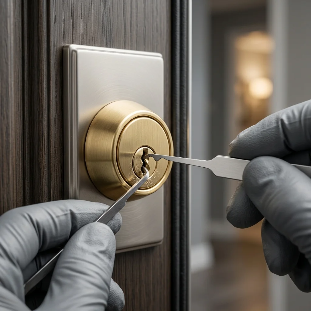 Non-destructive house lockout deadbolt picking in Trinity Park